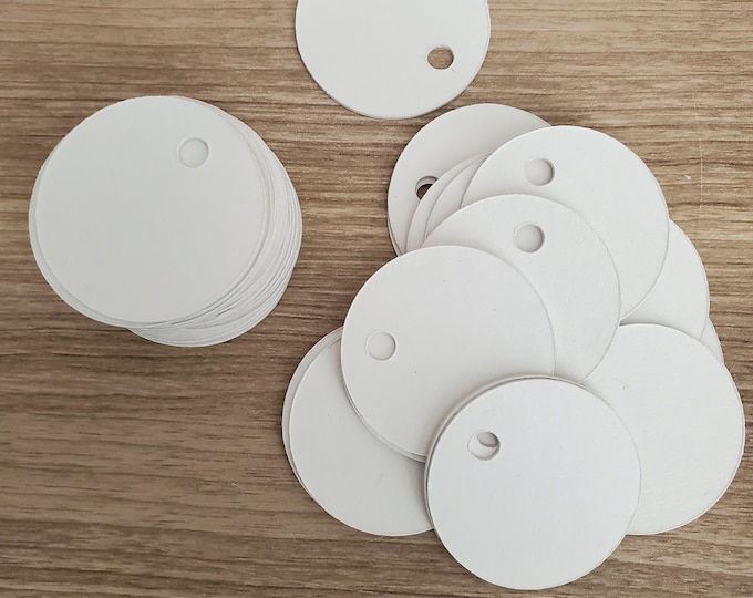 White Chipboard Circles - 1 1/2 Inch Diameter Die Cut Cardboard Rounds 50 Pieces