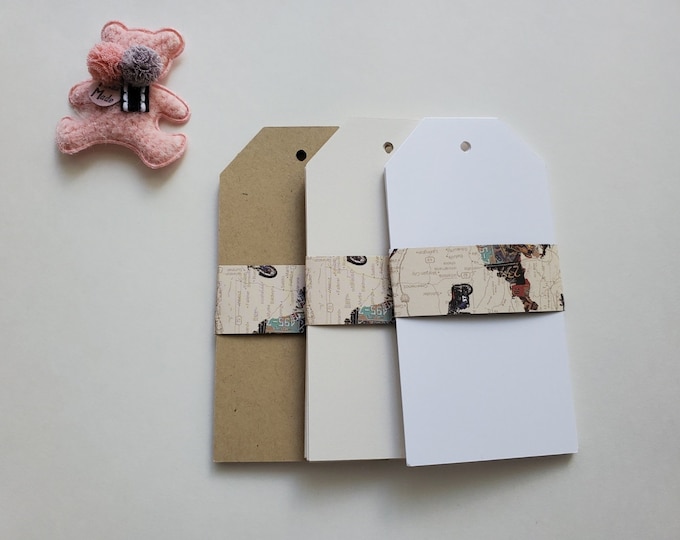Blank Crafting Gift Tags: Scrapbook Journal Paper Tags (Set of 12)