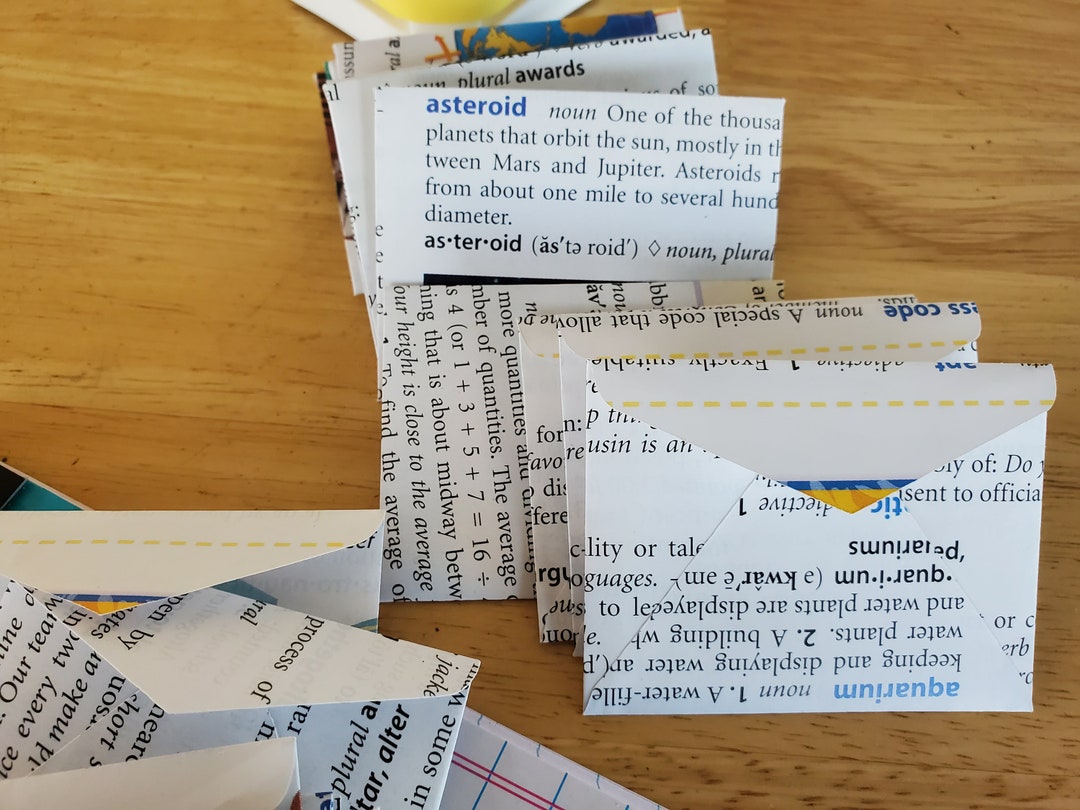 Mini Envelopes From Dictionary Pages Set of 20 2.5inch X 2.0inch Love
