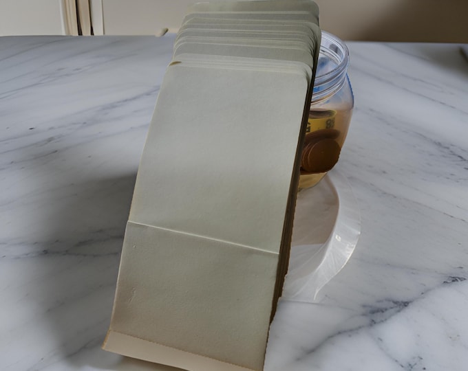 20 Vintage Library Card Pockets: Beige Journal Ephemera