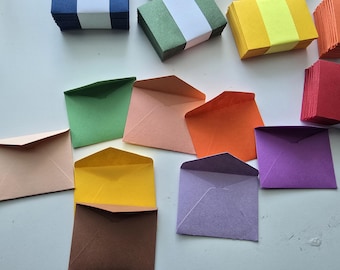 Mini Colored Envelopes Set: 2.5-inch Craft Embellishments