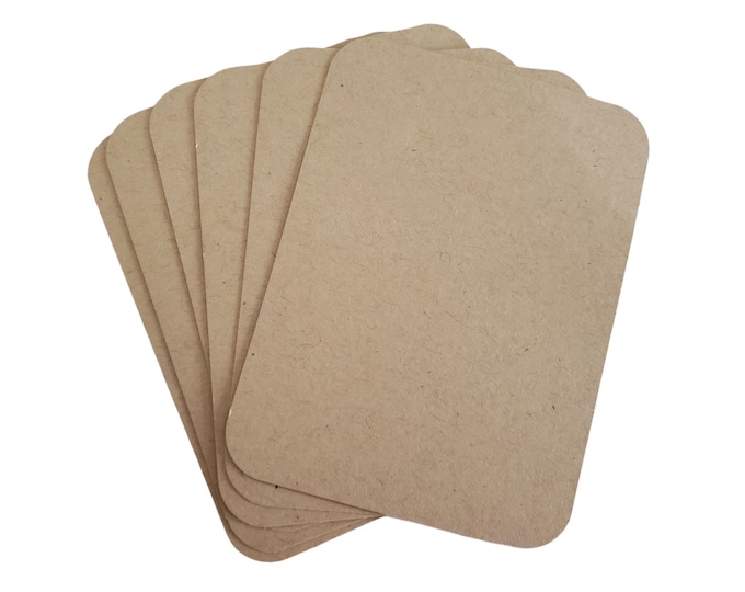 Bulk Journal Cards Planner Tags Scrapbook Embellishment, 80lb Kraft Large (3" x 4") Ready to Embellish
