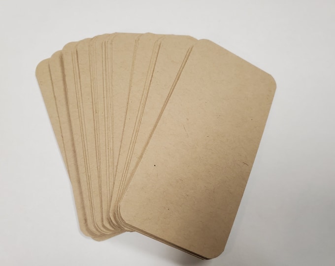 Journal Cards Planner Tags Scrapbook Embellishment, 80lb Kraft Large (2" x 4") Set of 50