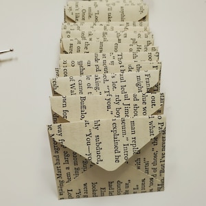 Mini Envelopes from Book Pages Set of 20 2.5-inch x 2.0-inch Love Notes Blank Cards Ephemera Paper Crafting Decoration