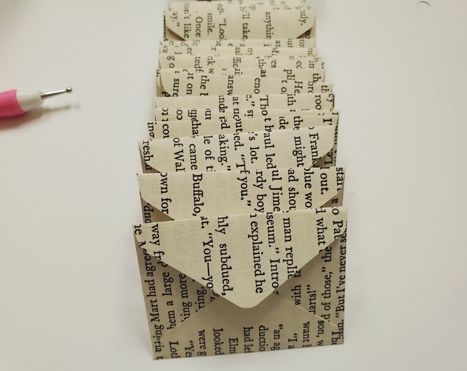 Mini Book Page Envelopes: Set of 20 Tiny Paper Craft Envelopes
