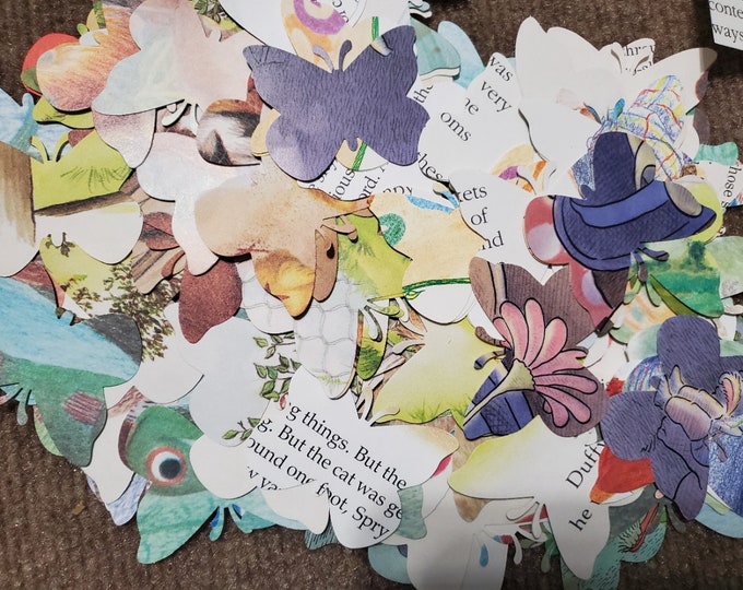Die Cut Medium Butterflies from Printed Children's Story Books Lot of 50