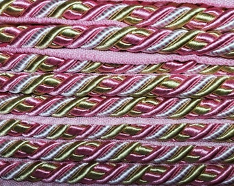 Pastel Multicolor Twisted Trim withlip, Trim by the yard