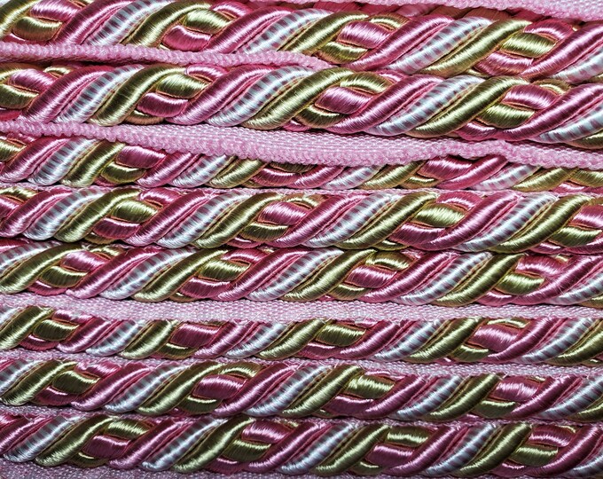 Pastel Multicolor Twisted Trim withlip, Trim by the yard