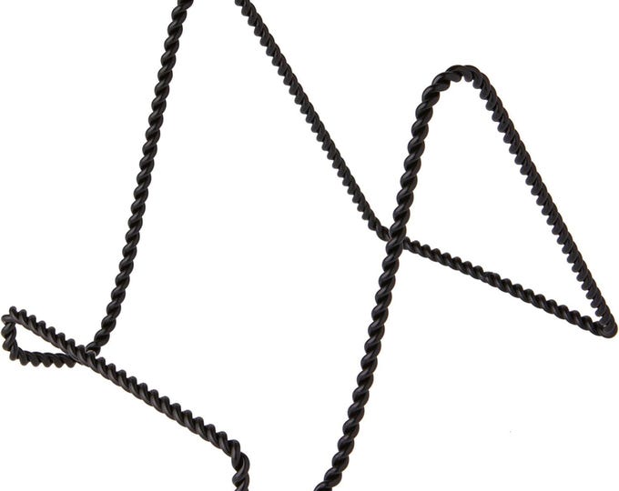 Black Twisted Steel Easel Set: Plate & Photo Display (6x5.5 inch)