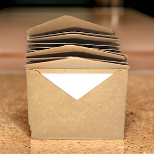 Mini Kraft Envelopes Set of 20 2.5-inch x 2.0-inch Love Notes Blank Cards Ephemera Paper Crafting Decoration