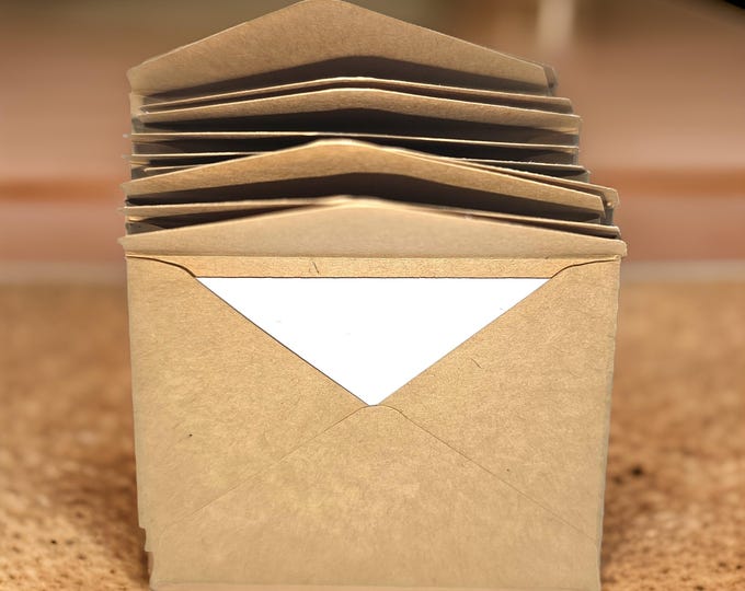 Mini Kraft Envelopes & Cards Set: 2.5-inch Love Notes, Paper Crafting