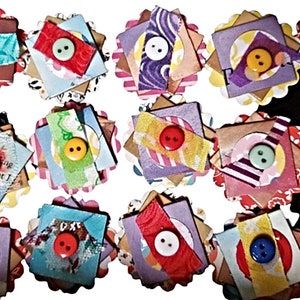 10 x handgefertigte Papierblumen für Scrapbooking Ephemera, Junk Journals, Snailmail, etc