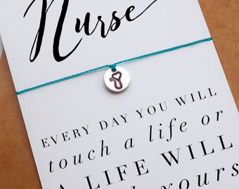 Nurse Gift | Nurse birthday card | Graduation gift | Nurses wish bracelet | Stethoscope bracelet - Nurse birthday gift