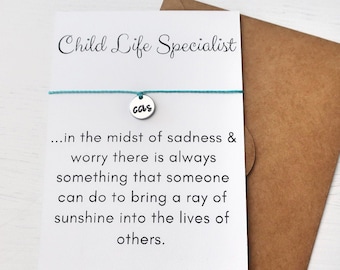 Child Life Specialist Handstamped Bracelet | Child Life Month | Birthday Gift | Thank You GIft