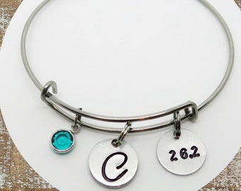 Running Gifts | Marathon gift | Runner gifts for women | Personalized Hand stamped 26.2 marathon bracelet