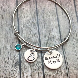 Baseball mom jewelry Baseball jewelry Baseball bracelet Sports mom jewelry Baseball mom gift image 1