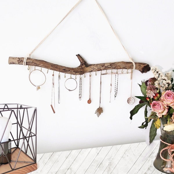 Macrame Driftwood Jewelry Organizer | Beachy Decor | Boho Decor | Nautical | Necklace Holder | Necklace Organizer