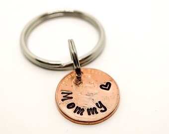 Mom | Gift for Her | Handstamped Penny | New Mommy | Best Mommy | Mommy Penny Keychain