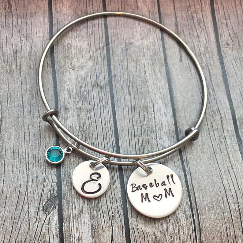 Baseball mom jewelry Baseball jewelry Baseball bracelet Sports mom jewelry Baseball mom gift image 1