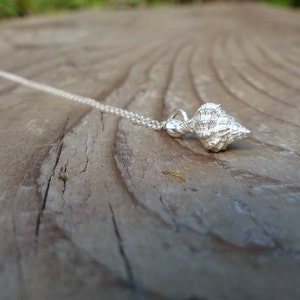 Sterling silver seashell conical pendant