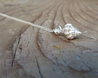 Koniskt snäckskalhänge i sterlingsilver
