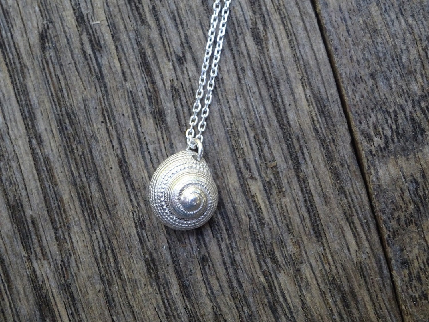 Sterling Silver Sea Snail Shell Pendant Etsy