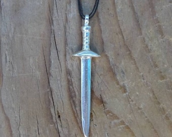 Sterling silver sword pendant