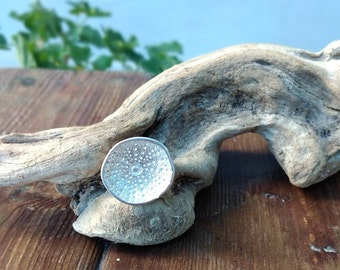 Large part of a sea urchin sterling silver ring