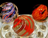 Lot of 3 Huge German Vintage Marbles including Ultra rare 1 25 32 quot German Lutz Onion Skin and Divided Core