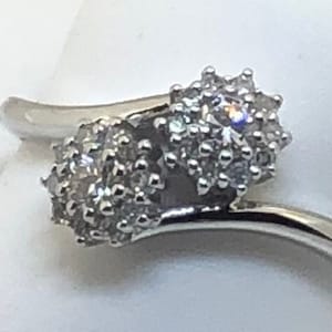 DeBeers 2 Diamond Style 2.07 Full Cut I1 Eye Clean 10kt White Gold Sold in Stores for 499.00 image 1