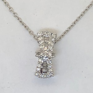 R Klein Designed Gorgeous Diamond 1/2 Carat Bracelet Slide or Necklace 14kt White Gold With Baguette & Round Diamonds. VS Quality