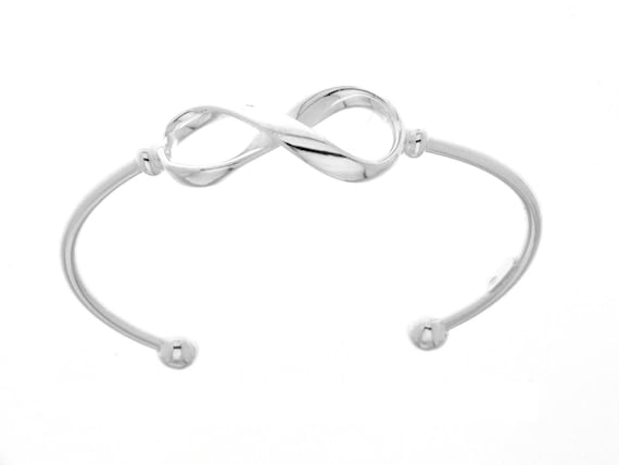 Italian Designer Silver, Gorgeous Flexible Infinity Open