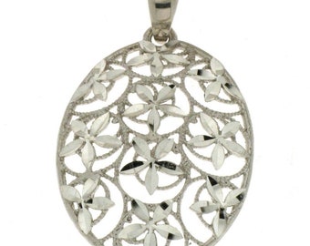 Italian Designer Silver, Beautiful Laser Cut Pendant With Floral Design