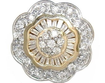 Beautiful R.Klein Designed Fancy Bracelet or Neck  Slide In 14k Yellow Gold With Genuine Baguette Diamonds Chocolate Diamonds .51ctw.