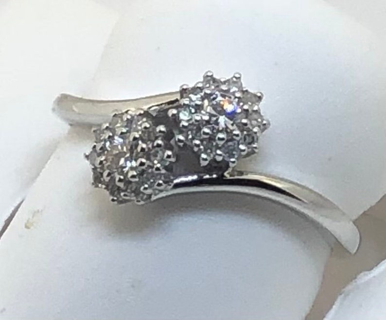 DeBeers 2 Diamond Style 2.07 Full Cut I1 Eye Clean 10kt White Gold Sold in Stores for 499.00 image 1