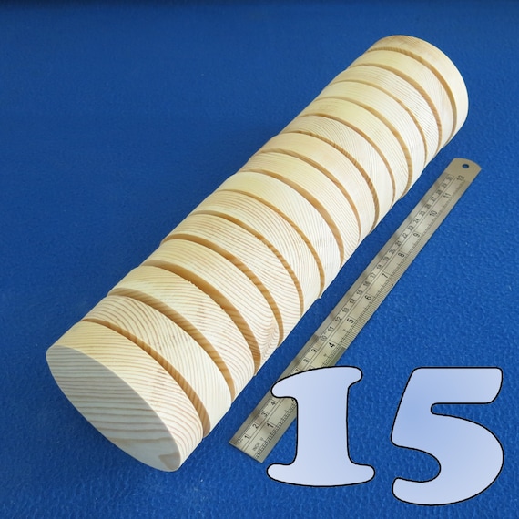 150 mm WOODEN BLOCKS BUNDLE SET PINE WOOD NATURAL DISCS LOT of 7 CIRCLE 6.0/"