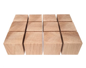 12 x Solid OAK cubes 50 mm / 2 inch