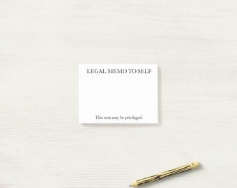 Legal Memo to Self Sticky Notes