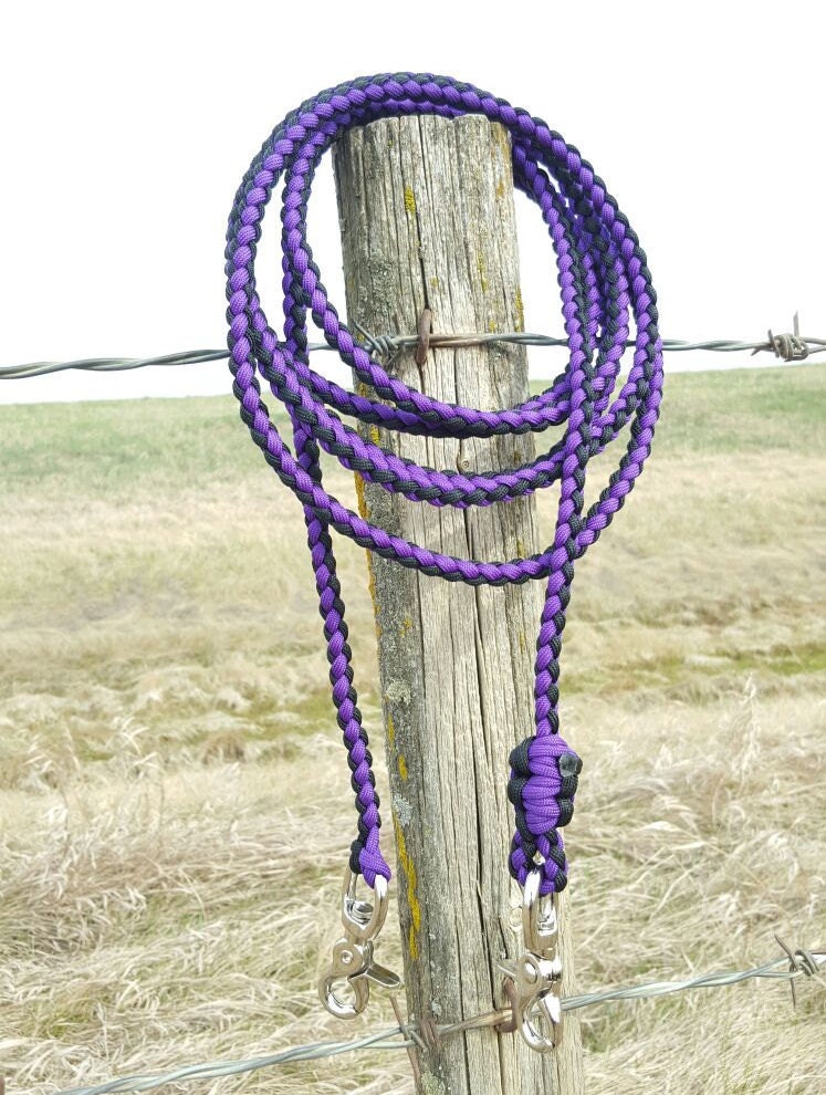 4 Strand Rope Braided Reins Paracord Horse Tack Barrel Reins Etsy