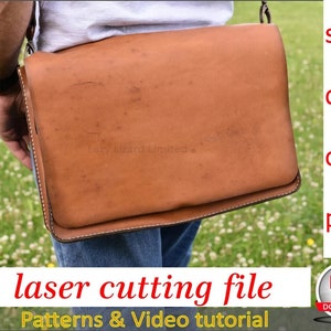 Leder Laptoptasche 16", Messenger Tasche, Umhängetasche, Laser schneiden Dateien svg, dxf, cdr, pdf