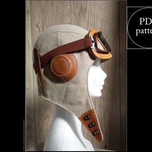 Steampunk Style Inspired Aviator hat Digital Pattern Download image 1