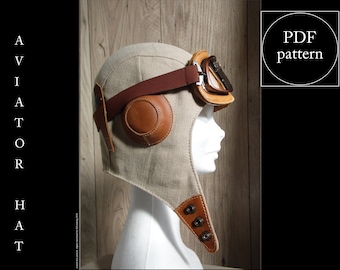 Steampunk Style Inspired Aviator hat Digital Pattern Download