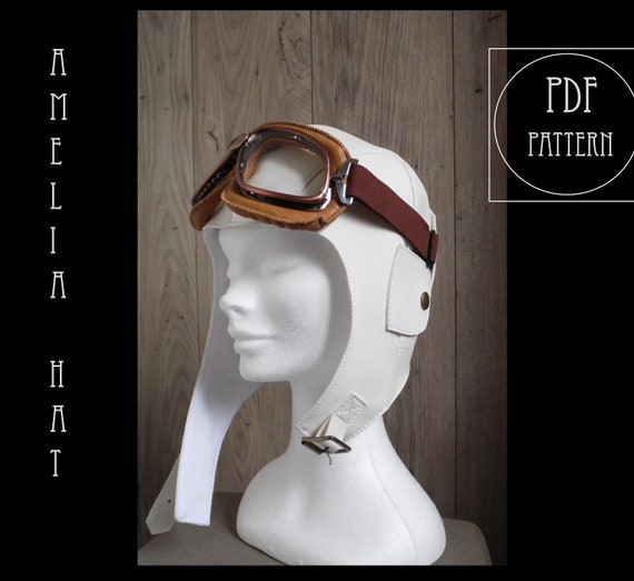 Amelia Earhart's Aviator Hat, Digital PDF Pattern, Sewing Tutorial