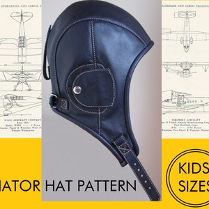 Steampunk Style Aviator Hat, Kids Sizes, Digital PDF Pattern, Sewing Pattern