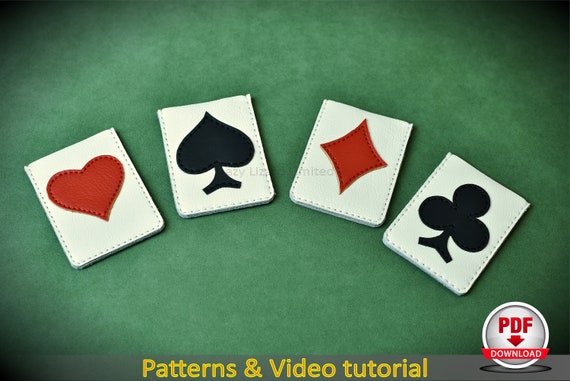Leather Card Sleeve PDF Pattern, Poker Face DIY Wallet (4x) - Etsy Leather Card Sleeve PDF Pattern, Poker Face DIY Wallet (4x) - Etsy