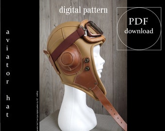 RAF Aircraft Inspired Aviator Hat, Digital PDF Pattern, Sewing Tutorial