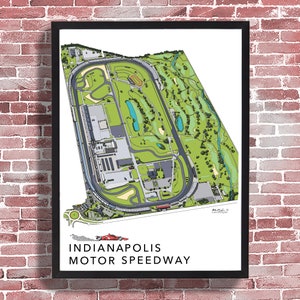 Indianapolis Motor Speedway | Indiana Illustration | Art Wall Decor Print Poster Canvas