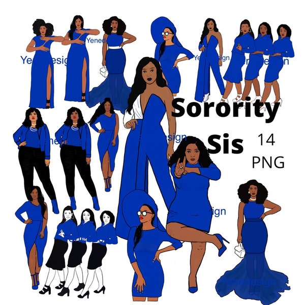 Sorority clipart, Sisterhood, Bundle, African American, Afro sorority, Black girls, Girl boss fashion, black woman, zeta  girl