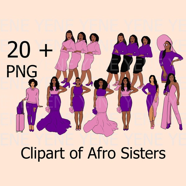Sorority clipart, Afro Sisterhood, Bundle, African American, Black girls, Girl boss fashion, Kappa Epssilon Psi military