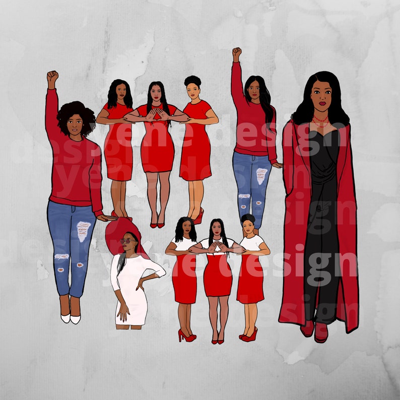 Sistah, Sorority clipart, Sisterhood, Bundle, African American, Afro sorority, Black girls, Girl boss fashion, black woman planner clipart image 2